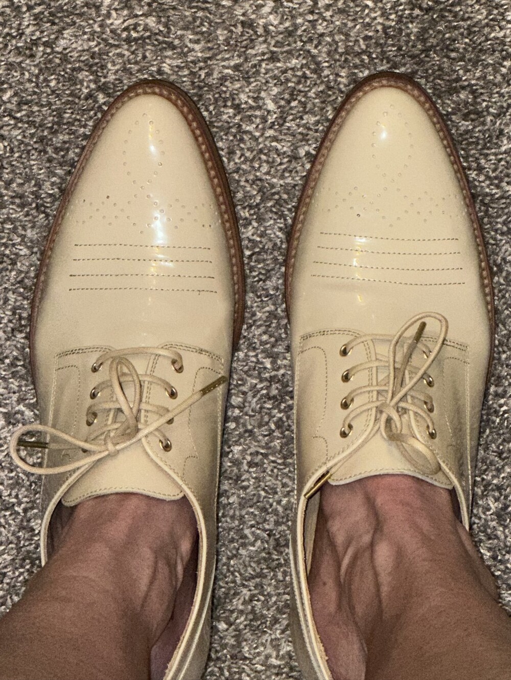 Angela Scott Patent Leather Lace-Up Heeled Oxfords - Picture 8 of 9